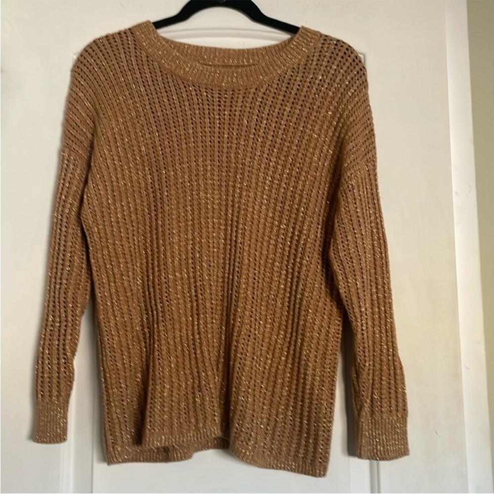 Ellen Tracy gold knit sweater sz M